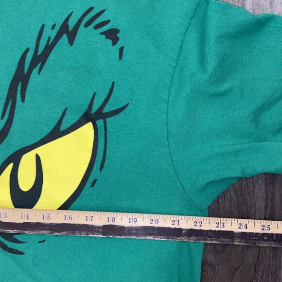 The Grinch T Shirt Mens XL Green Dr Seuss Book Film Movie Cartoon Big Face - Picture 6 of 8